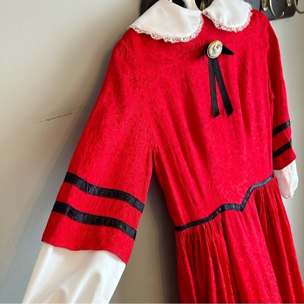 Vintage 80s Handmade Victorian Civil War Era Dress and Accessories Womens Size S - Picture 12 of 16